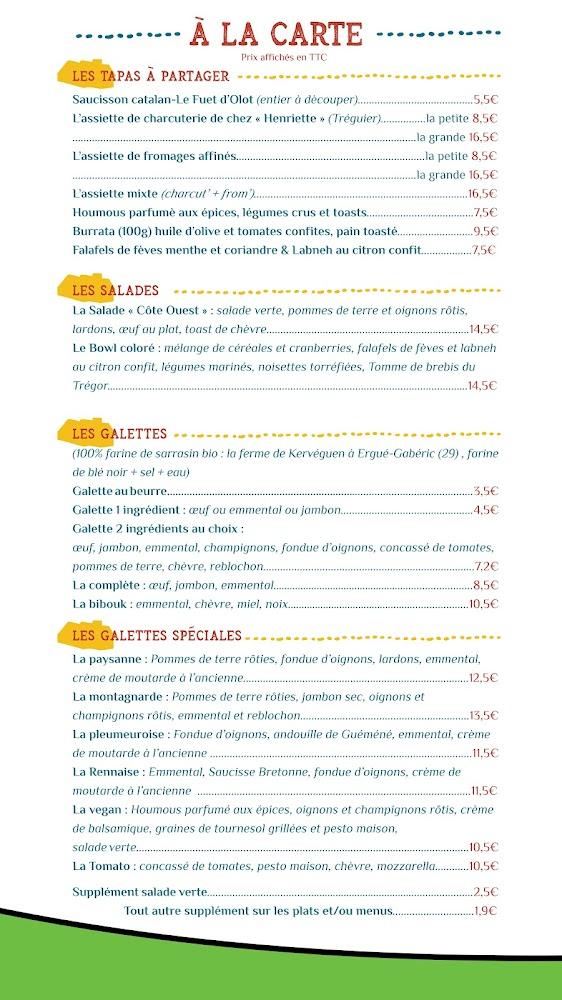 L' Auberge de Crec'h Bec - Menu Image 3